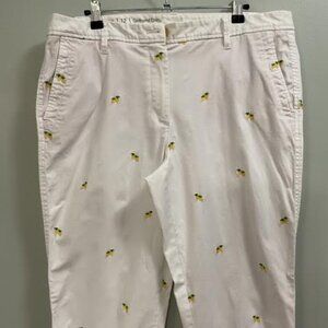 Talbots Girlfriend Chinos Lemon embroidery